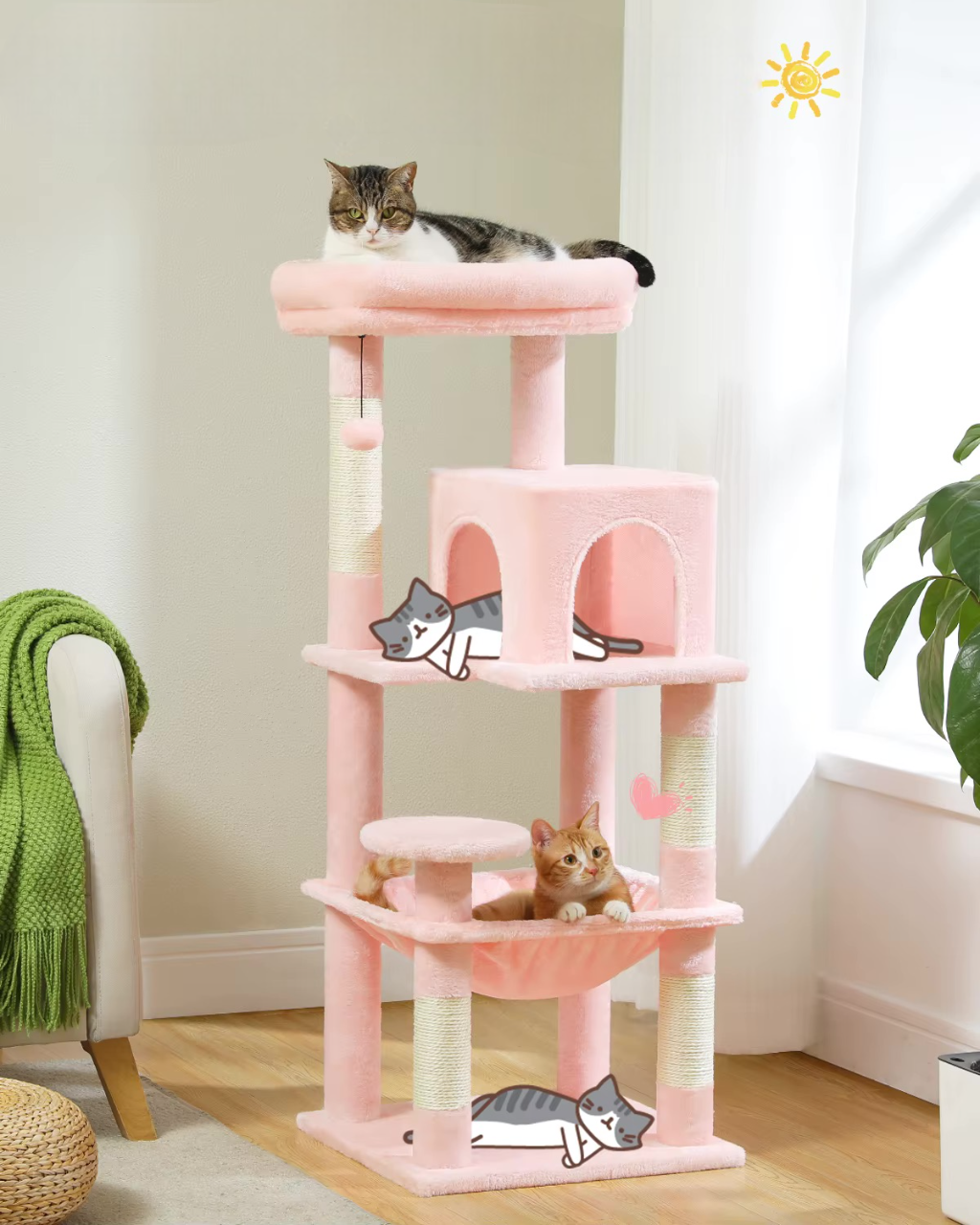 Arbre à chat Design Rose - Mon Chat Perché