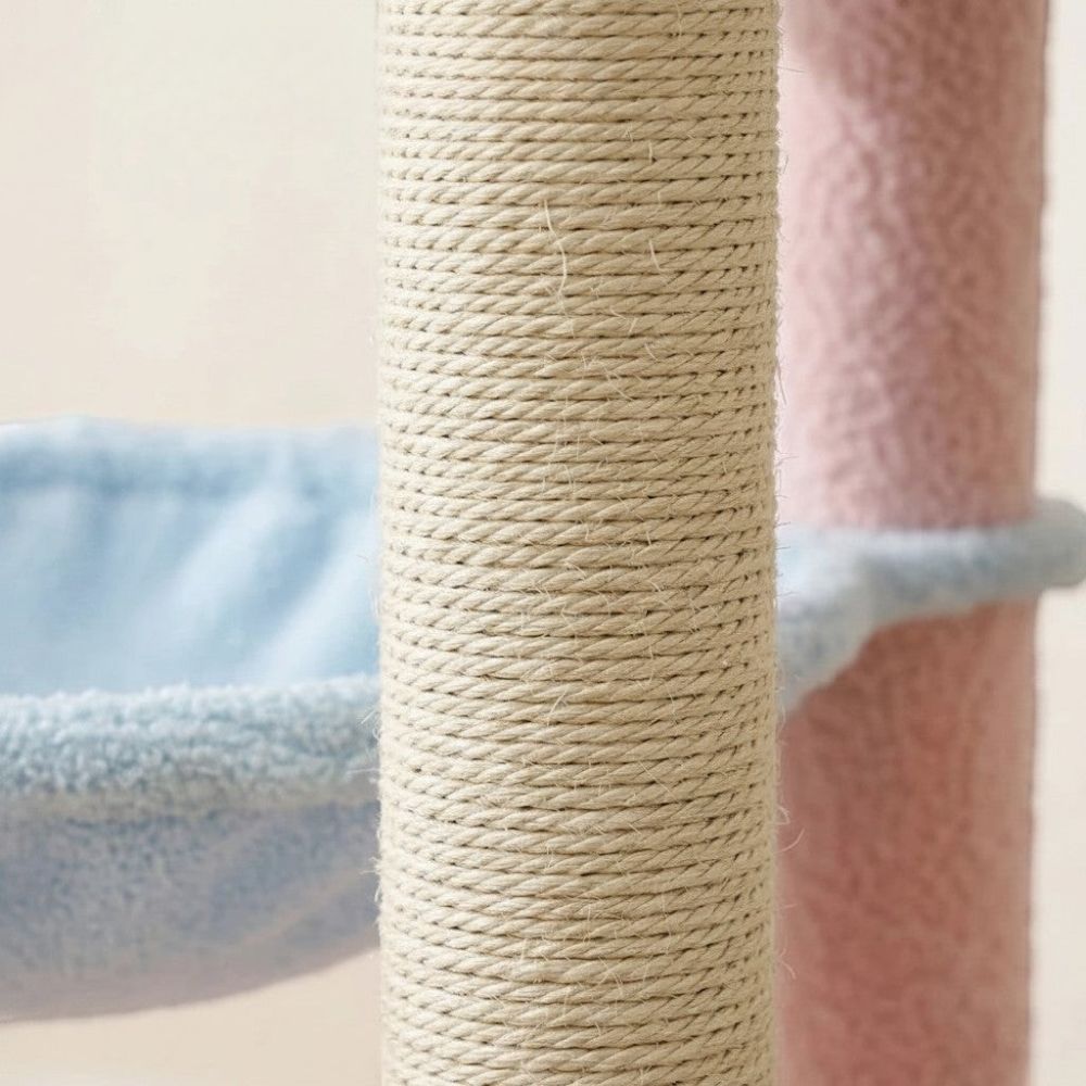 Arbre à Chat Très Haut Beige Structure Élevée 205cm