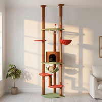 Arbre à Chat Fixation Plafond Réglable 258cm