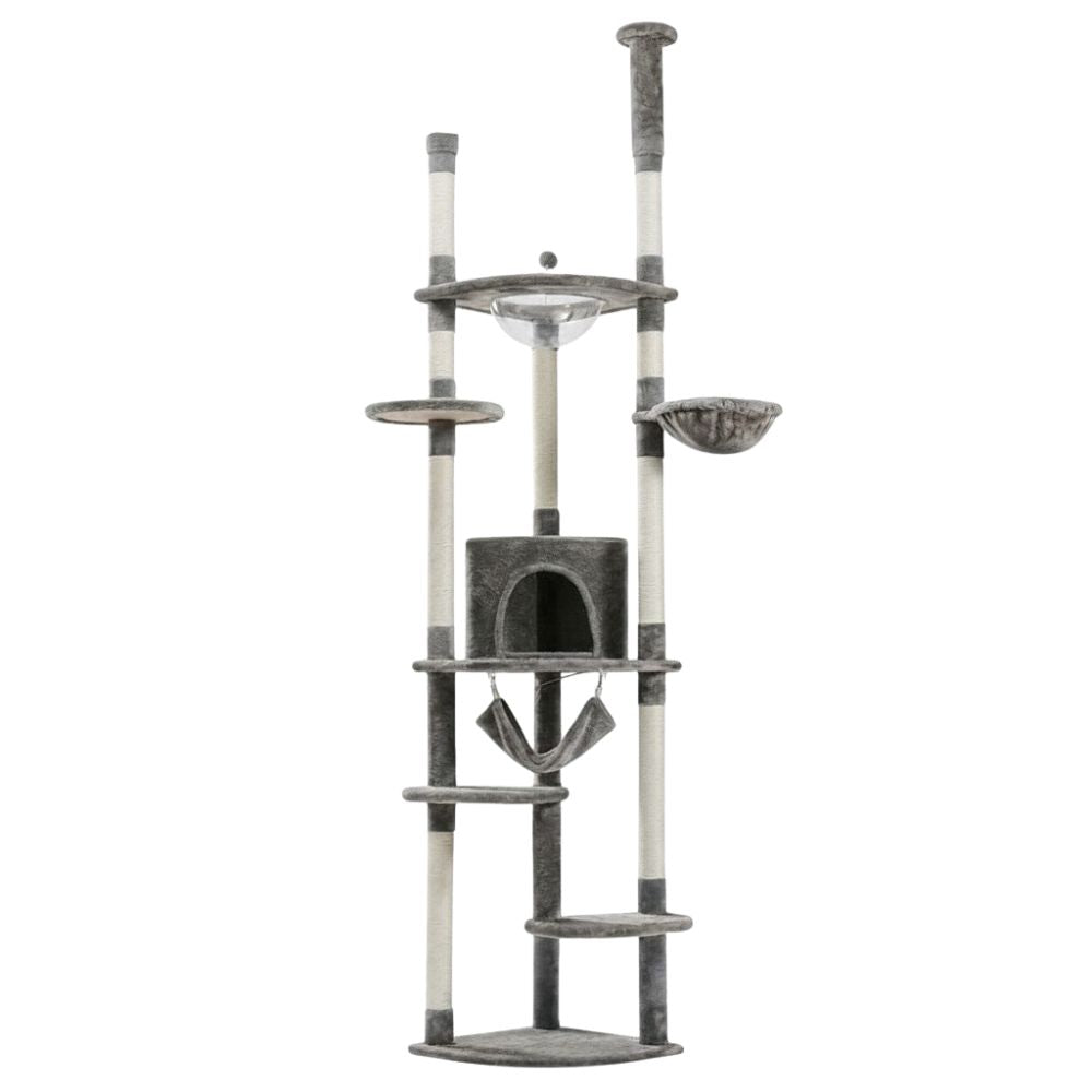 Arbre à Chat Fixation Plafond Réglable 258cm