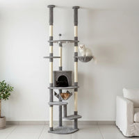 Arbre à Chat Fixation Plafond Réglable 258cm