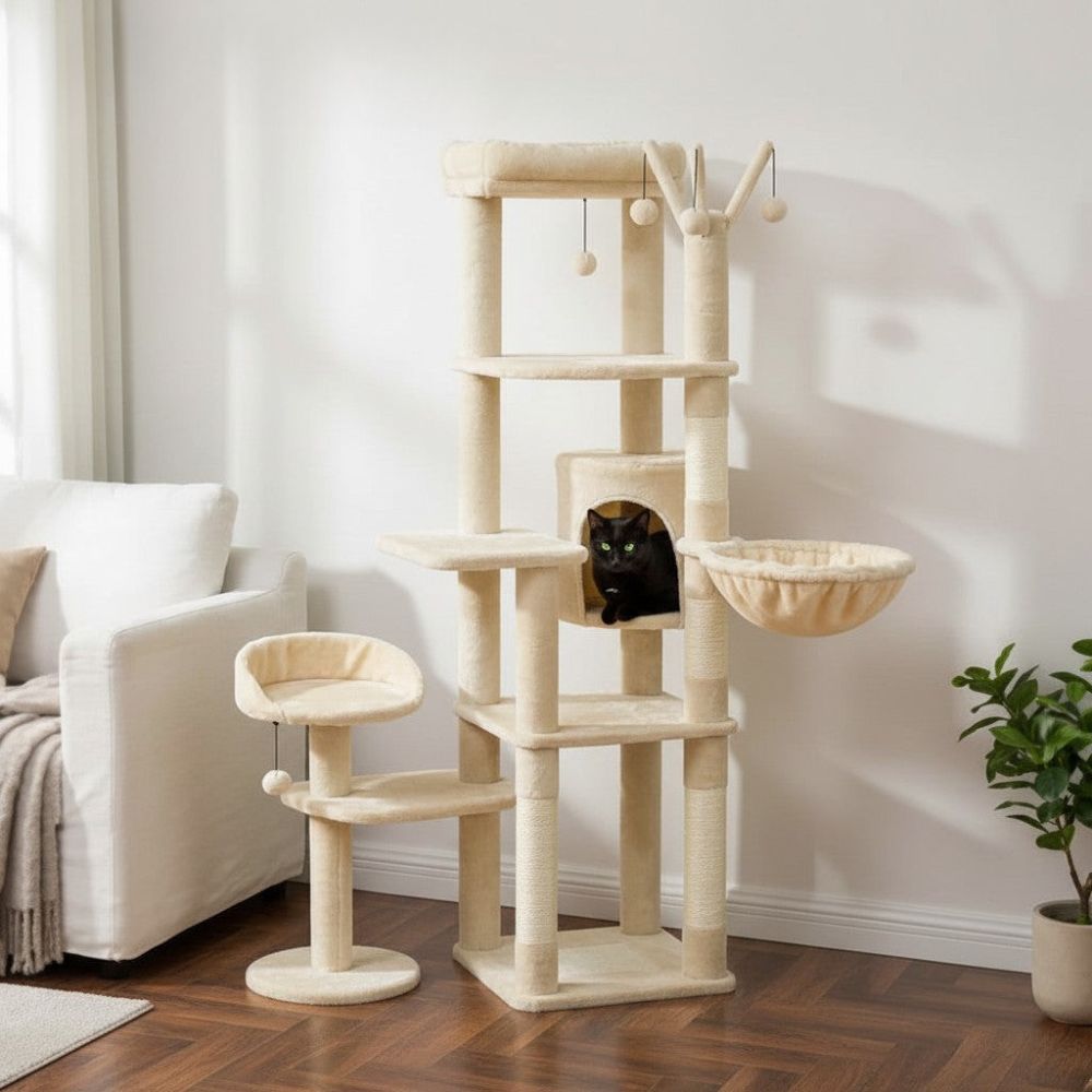 Arbre à Chat Forme de Fleur Pétales Grande Hauteur 175cm