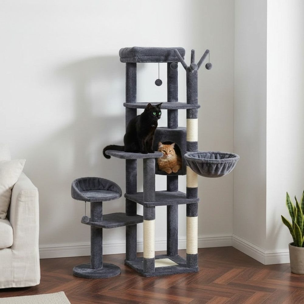 Arbre à Chat Forme de Fleur Pétales Grande Hauteur 175cm