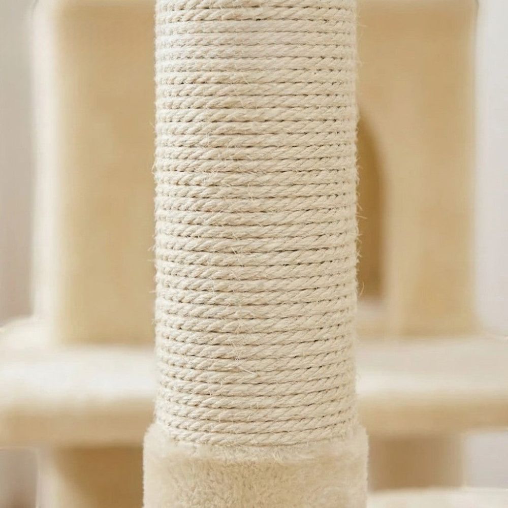 Arbre à Chat Beige avec Hamac Suspendu 170cm