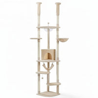 Arbre à Chat Fixation Plafond Réglable 258cm