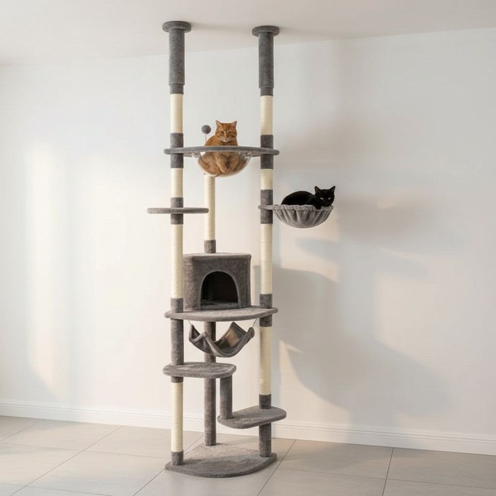 Arbre à Chat Plancher au Plafond Multi-Teintes 258cm