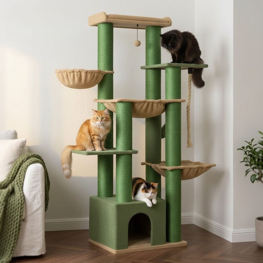 Arbre à Chat Solide pour Maine Coon Grande Surface 170cm