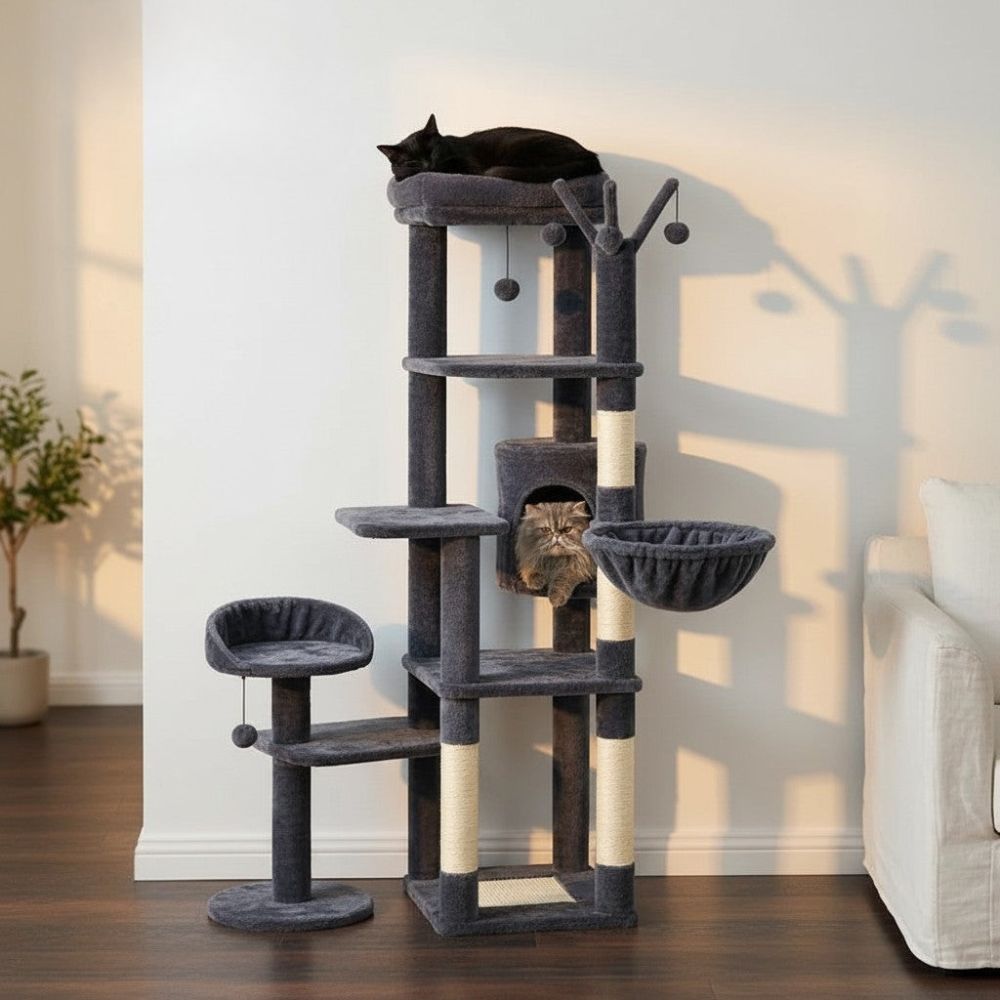 Arbre à Chat Forme de Fleur Pétales Grande Hauteur 175cm