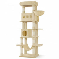 Arbre à Chat Beige avec Hamac Suspendu 170cm