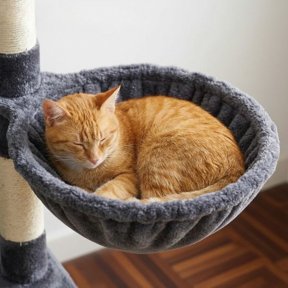 Arbre à Chat Forme de Fleur Pétales Grande Hauteur 175cm