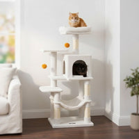Arbre à Chat Blanc au Design Minimaliste 110cm