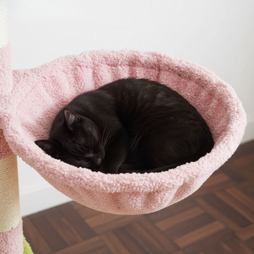 Arbre à Chat Beige XXL Base Généreuse pour Gros Chat