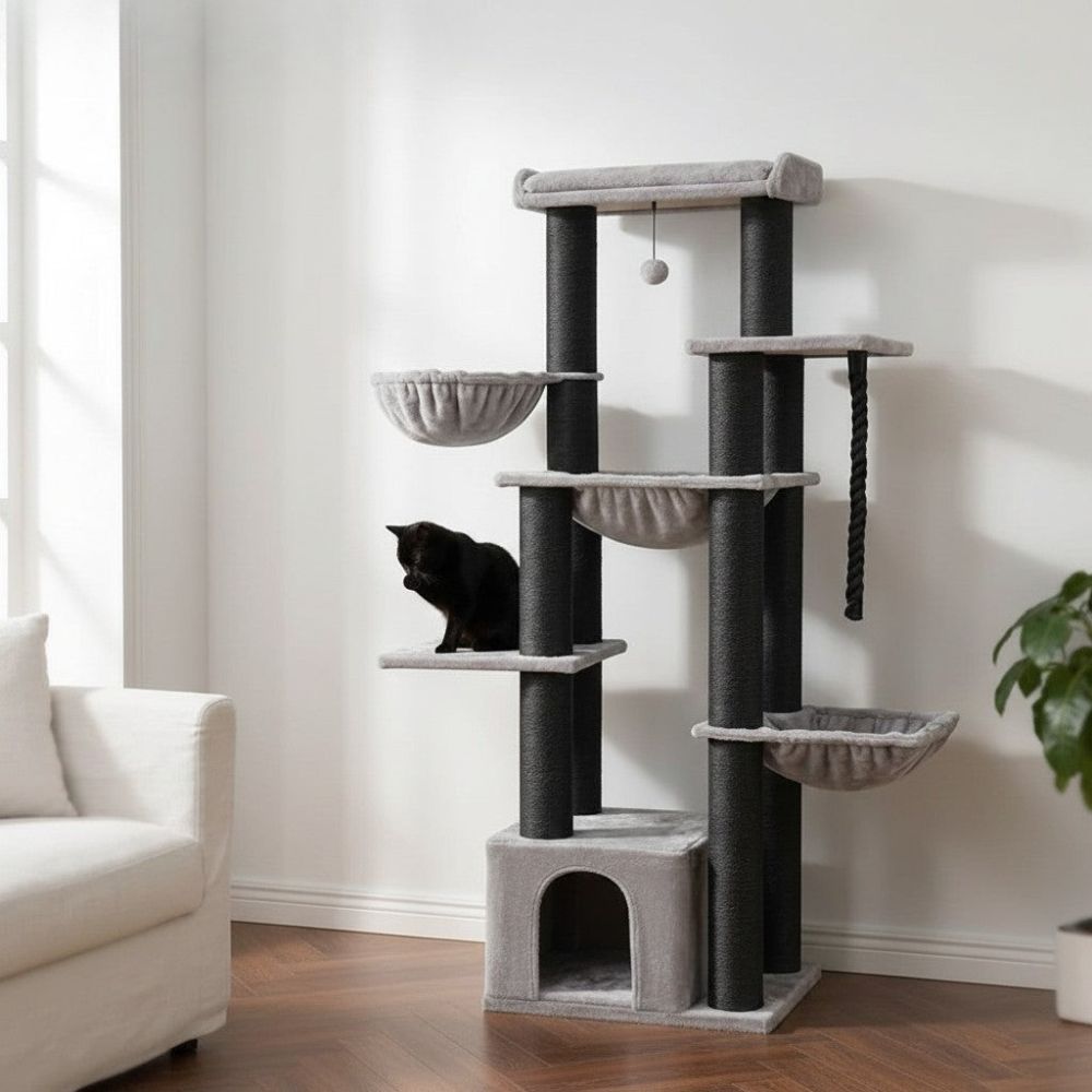 Arbre à Chat Beige XXL Grande Hauteur 170cm