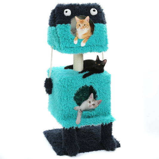 Arbre à chat Monstre Bleu Grand - Mon Chat Perché