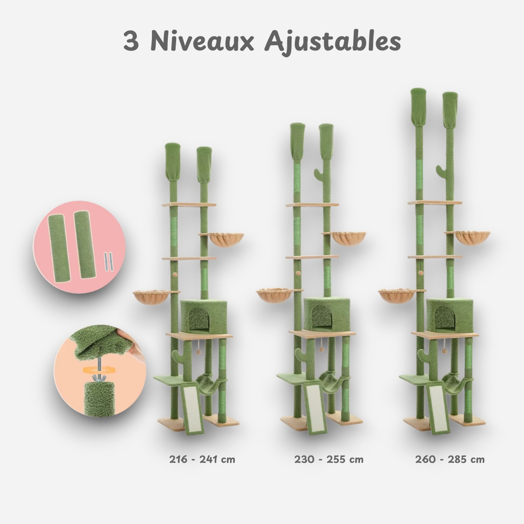Arbre à chat Cactus avec 2 poteaux - Mon Chat Perché