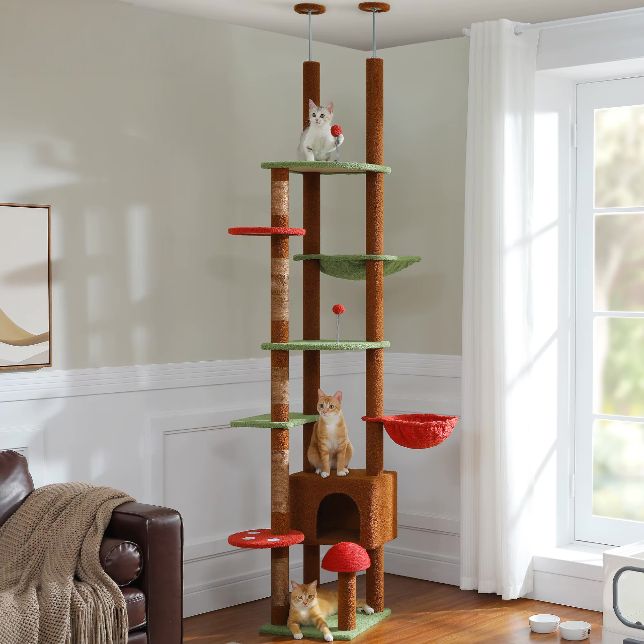 Arbre à chat Design Champignon Plafond - Mon Chat Perché