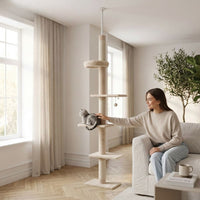 Arbre à Chat à Fixer au Plafond Réglable 273cm