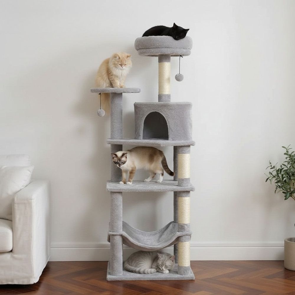 Arbre à Chat au Beau Design Épuré 140cm