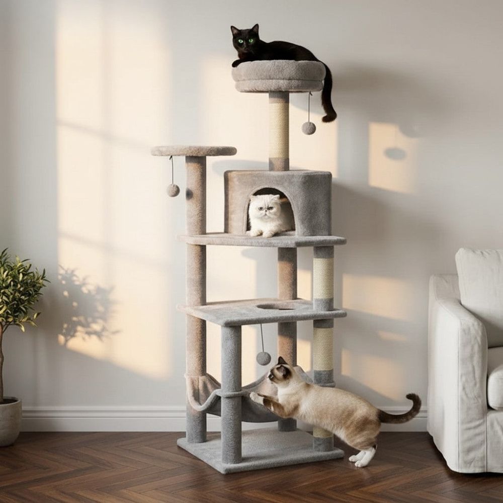 Arbre à Chat au Beau Design Épuré 140cm