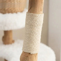 Arbre à Chat avec Branche en Bois Massif 124cm