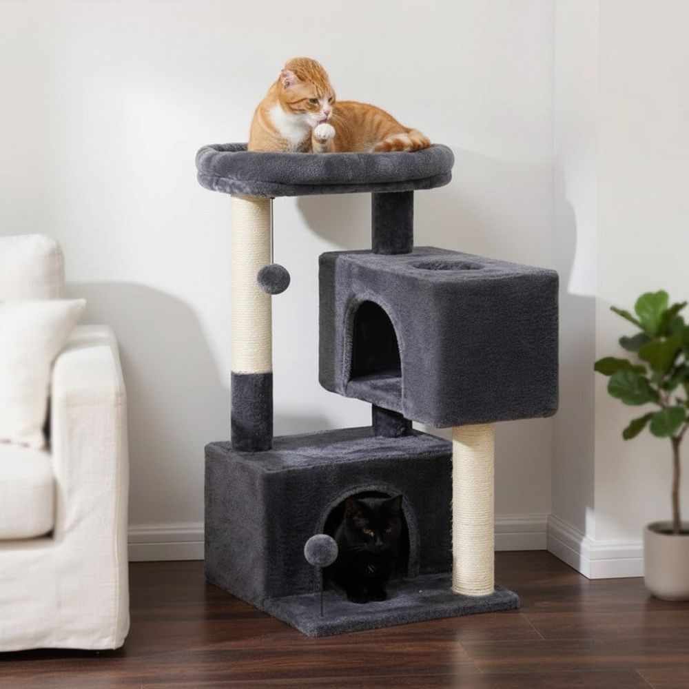 Arbre à Chat avec Cabane Maison Petit Espace 80cm