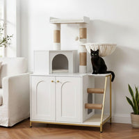 Arbre à Chat avec Caisse en Bois Massif 120cm