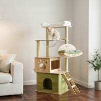 Arbre à Chat avec Caisse en Bois Vert 108cm