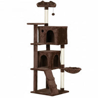 Arbre à Chat Beige avec Escalier Intégré 140cm