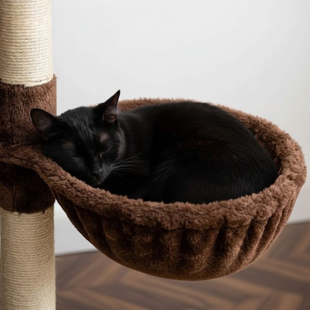 Arbre à Chat Beige avec Escalier Intégré 140cm