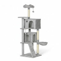Arbre à Chat Beige avec Escalier Intégré 140cm