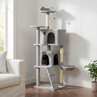 Arbre à Chat Beige avec Escalier Intégré 140cm