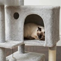 Arbre à Chat Beige avec Escalier Intégré 140cm