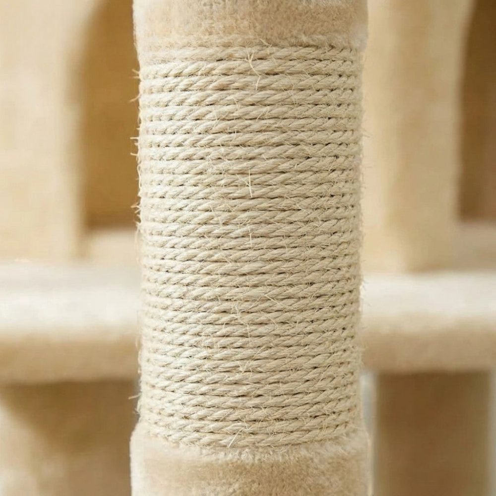 Arbre à Chat Beige avec Escalier Intégré 140cm