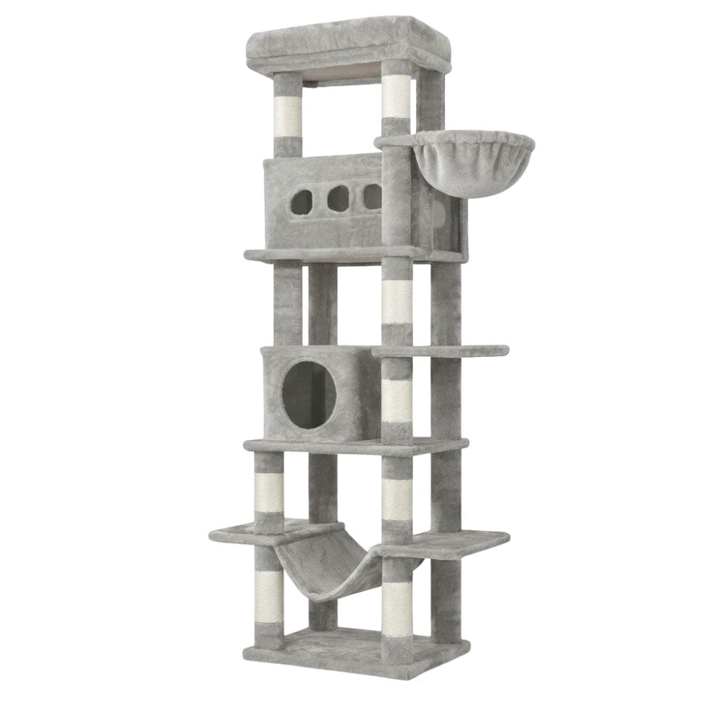 Arbre à Chat Beige avec Hamac Suspendu 170cm