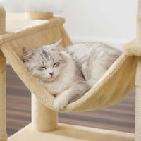 Arbre à Chat Beige avec Hamac Suspendu 170cm
