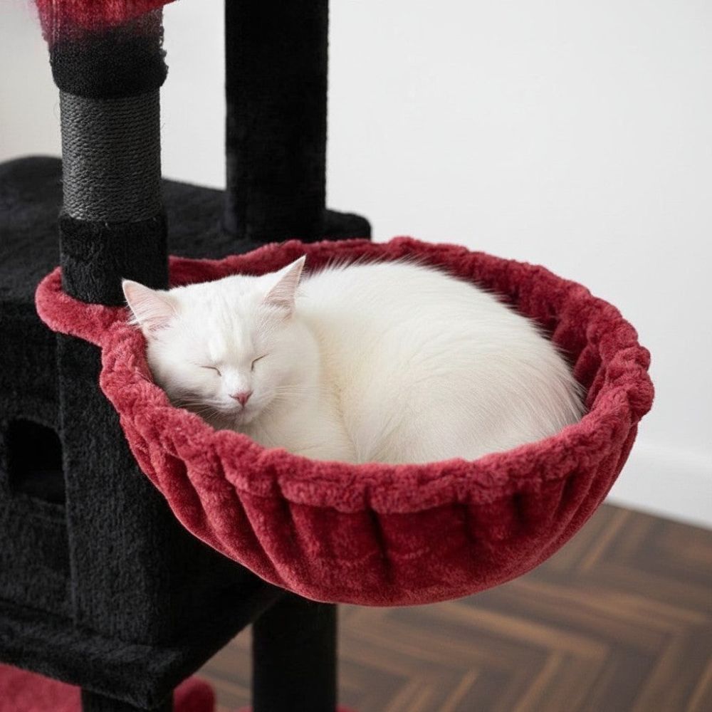 Arbre à Chat Beige avec Hamac Suspendu 170cm