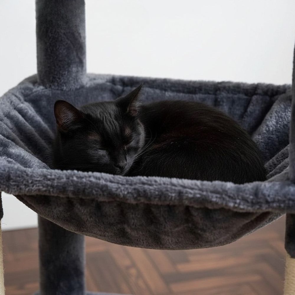 Arbre à Chat Beige avec Trou de Passage 164cm