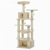 Arbre à Chat Beige avec Trou de Passage 164cm
