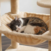 Arbre à Chat Beige avec Trou de Passage 164cm