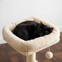 Arbre à Chat Beige et Bois Naturel 130cm