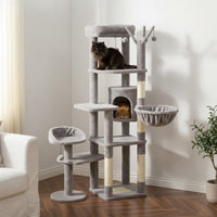 Arbre à Chat Beige XXL Base Généreuse pour Gros Chat