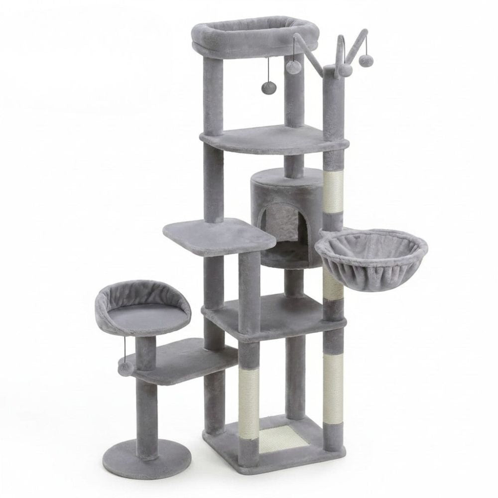 Arbre à Chat Beige XXL Base Généreuse pour Gros Chat