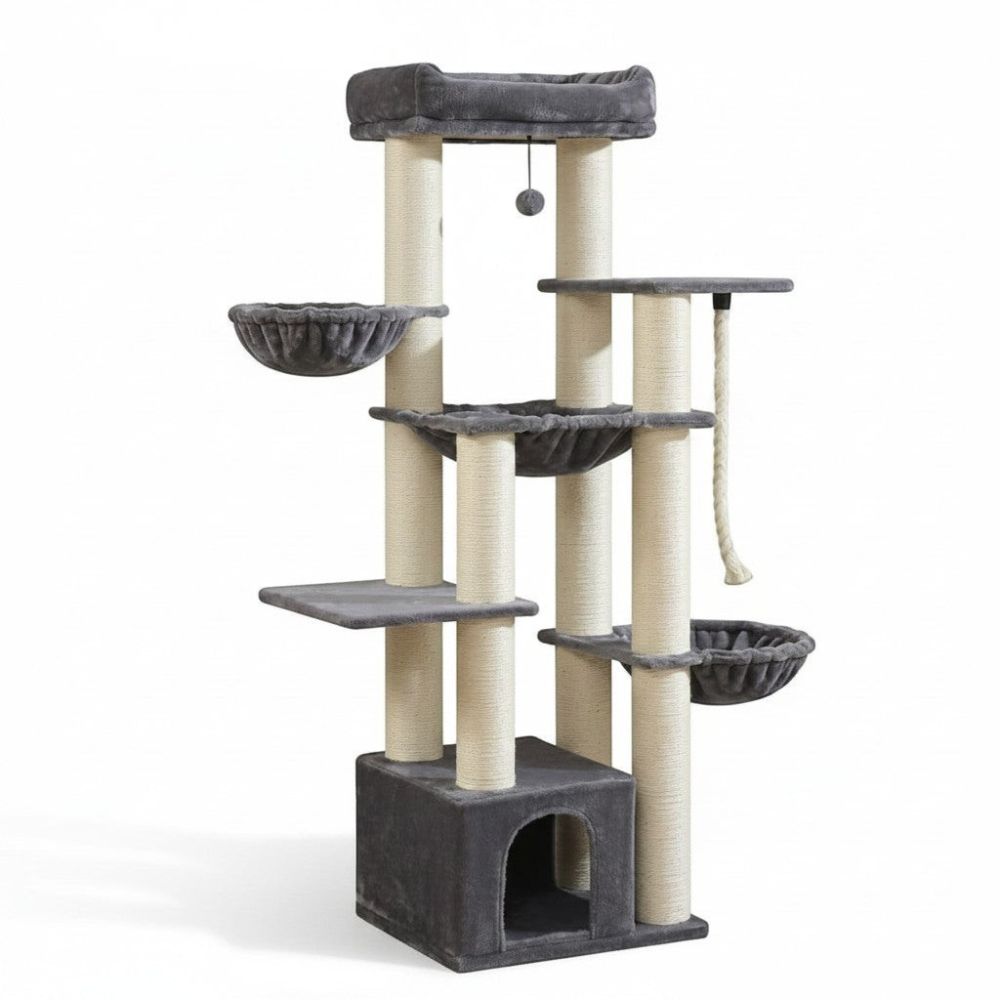Arbre à Chat Beige XXL Grande Hauteur 170cm