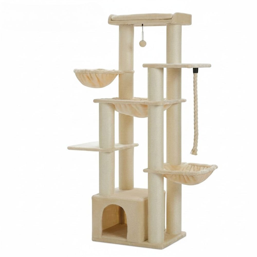 Arbre à Chat Beige XXL Grande Hauteur 170cm