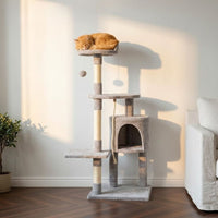 Arbre à Chat Bicolore Beige et Marron 112cm