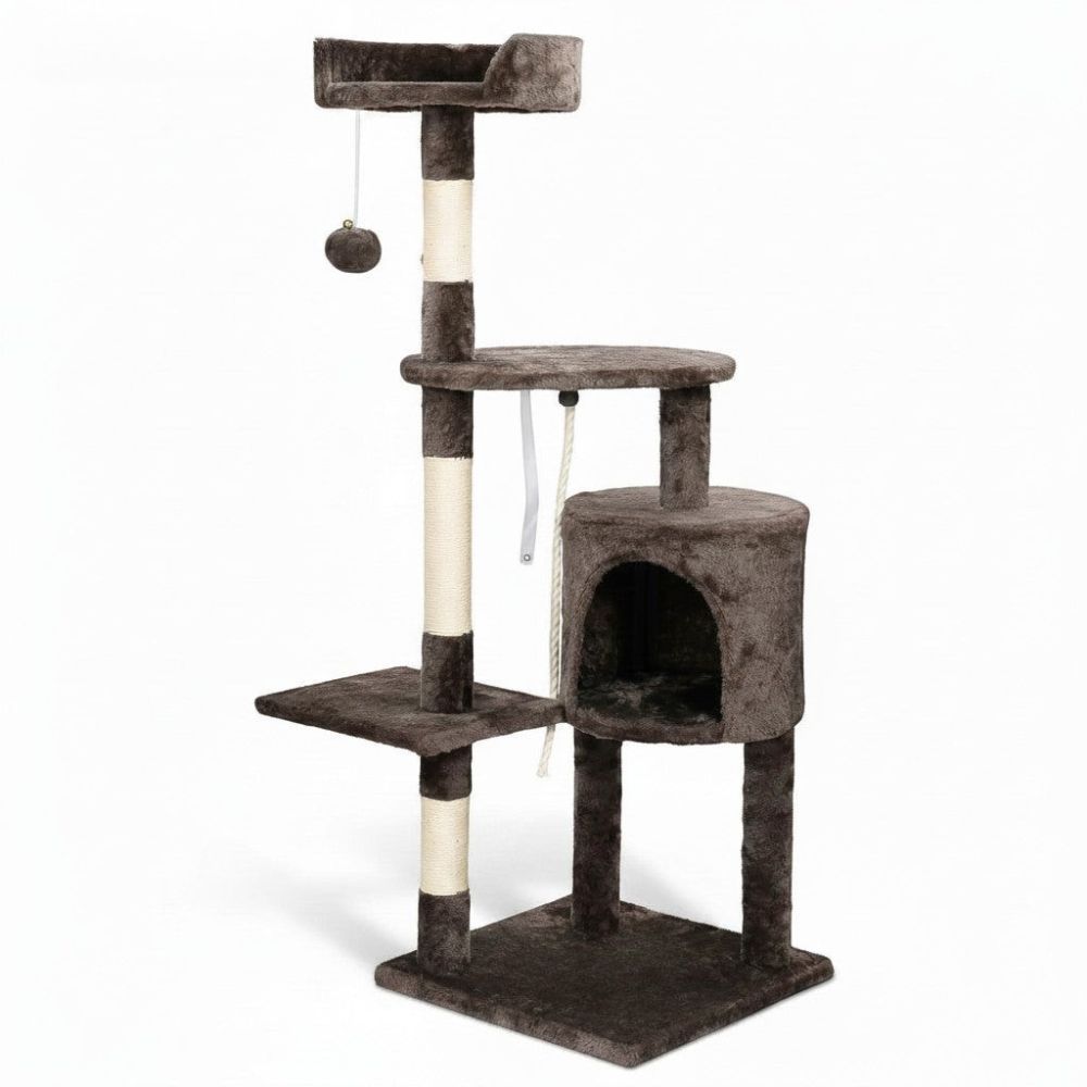 Arbre à Chat Bicolore Beige et Marron 112cm