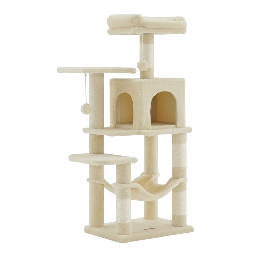 Arbre à Chat Blanc au Design Minimaliste 110cm