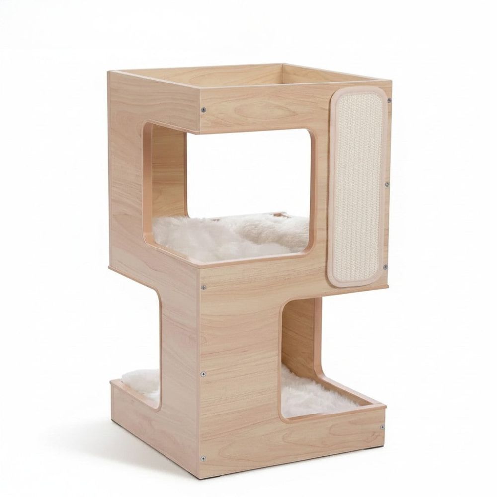 Arbre à Chat Bois Design Ultra Compact 60cm