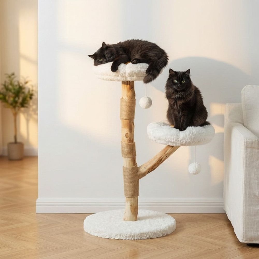Arbre à Chat Bois Flotté Texture Irrégulière 92cm