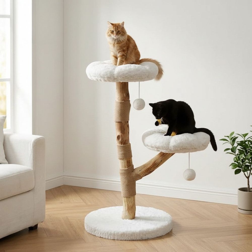 Arbre à Chat Bois Flotté Texture Irrégulière 92cm